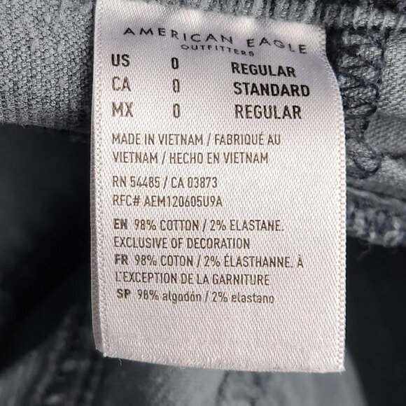 American Eagle Pants Womens 0 Gray Corduroy Super Hi Rise Flare Button Fly - Picture 11 of 12